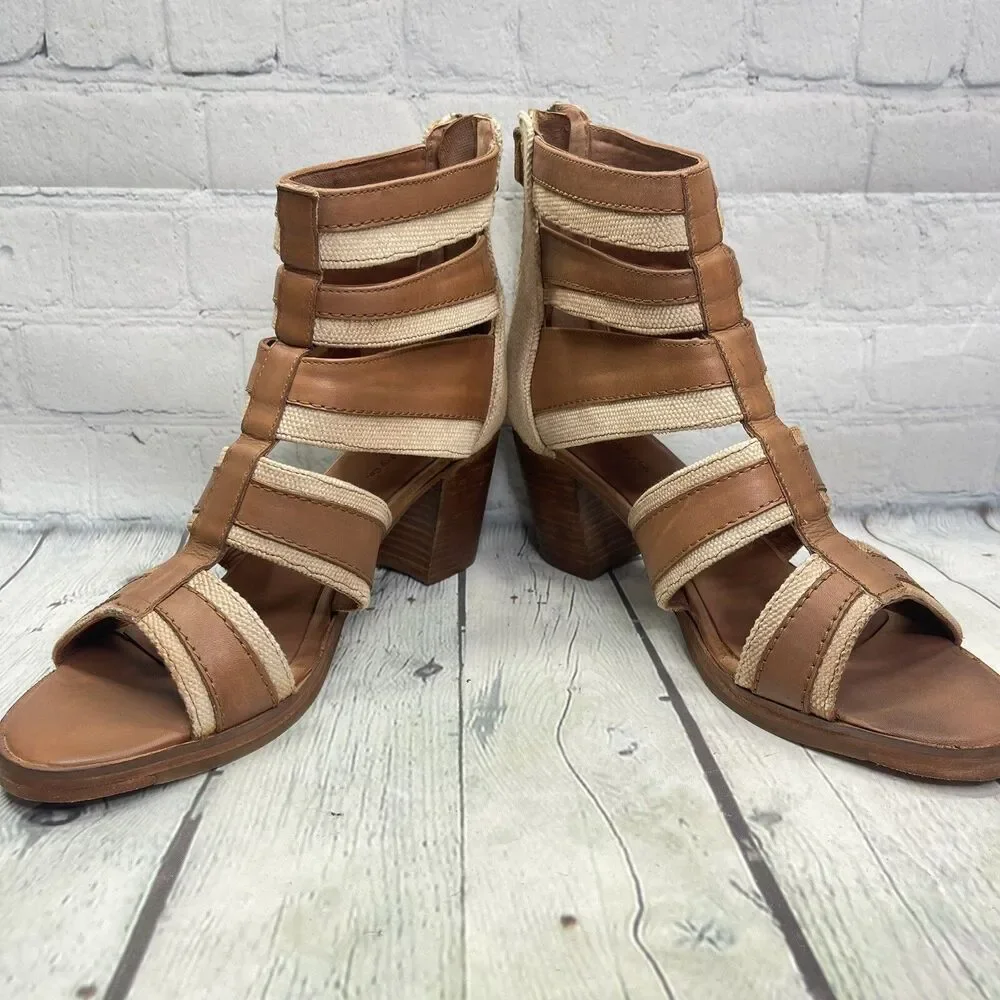 Vintage Foundry Co Fisherman Cage Sandals Women’s 11 Leather Block Heel